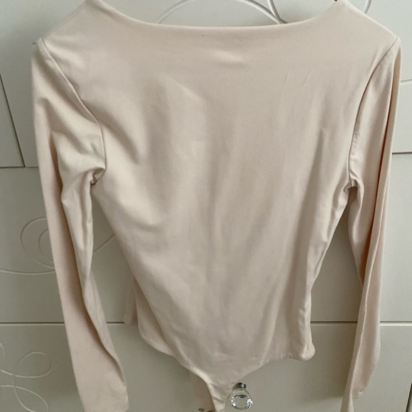 Nuuds Long Sleeve Scoop Neck Bodysuit - Bone, size small - Picture 4 of 5